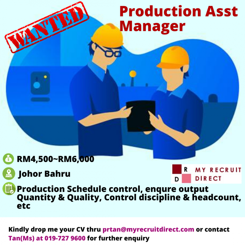 Production Asst Manager (ccRIN) My Recruit Direct
